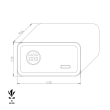 BASI mySafe 430C elektronikus széf méretezett rajz
