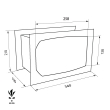 TECHNOSAFE TE/3B wall safe dimensional drawing