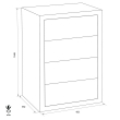 FIREKING MLT-4-3857 fire resistant filing cabinet dimensional drawing