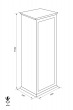 TECHNOSAFE TCE/5L wood covered weapon cabinet dimensional drawing