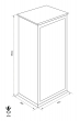 TECHNOSAFE TCE/10L wood covered weapon cabinet dimensional drawing