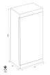 TECHNOMAX GALAXY GA/70F glass-walled weapon cabinet dimensional drawing