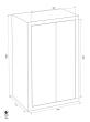 MULTIBRAND Bovas document cabinet III. B18, 2-door, beige dimensional drawing