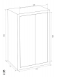 MULTIBRAND Bovas document cabinet III. B18, 2-door, beige dimensional drawing MULTIBRAND Bovas document cabinet III. B18, 2-door, beige dimensional drawing
