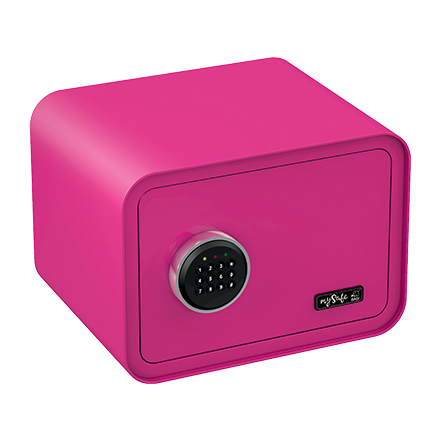 BASI mySafe 350C electronic safe, pink, closed