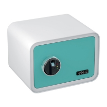 BASI mySafe 350F fingerprint safe, blue-white, closed BASI mySafe 350F fingerprint safe, blue-white, closed