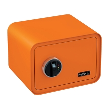 BASI mySafe 350F fingerprint safe, orange, closed BASI mySafe 350F fingerprint safe, orange, closed