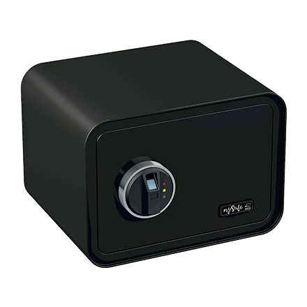 BASI mySafe 350F fingerprint safe, black, closed