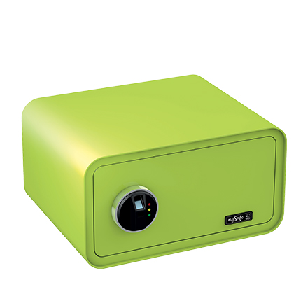 BASI mySafe 430F fingerprint safe, apple green, closed